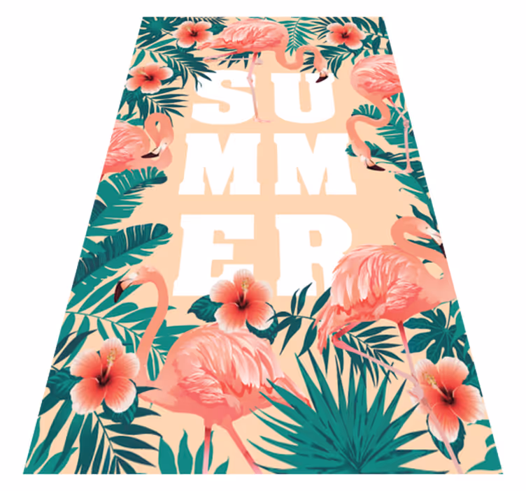 Summer Flamingo Theme event vinyl carpet - TenStickers