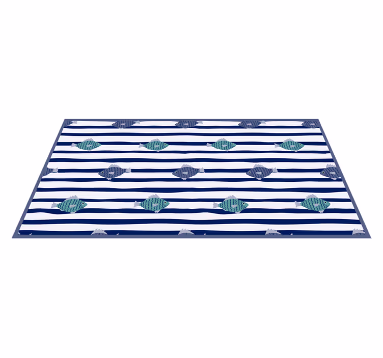 Striped Fish Pattern animal vinyl carpet - TenStickers