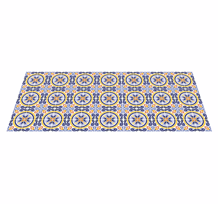 Intricate Mediterranean Motif tile vinyl carpet - TenStickers
