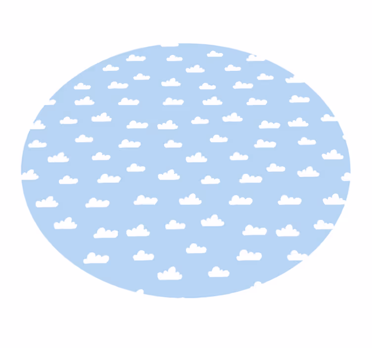 Cloudy Sky Circle kids vinyl carpet - TenStickers
