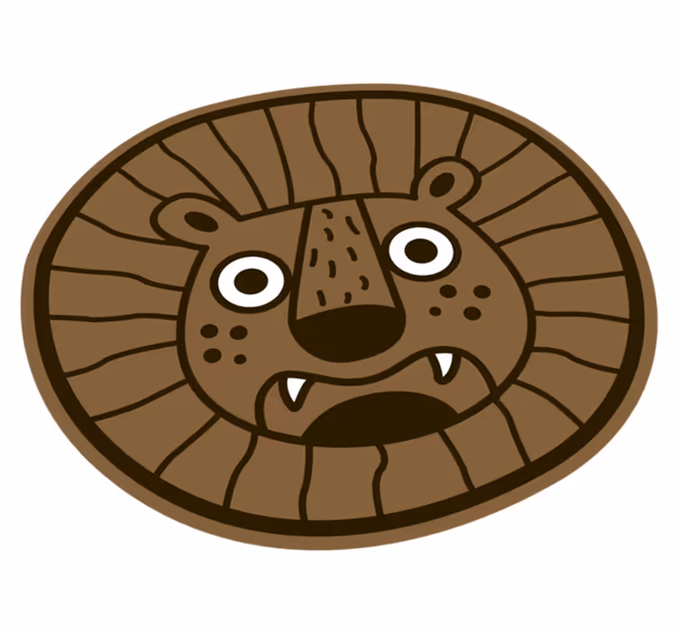 Lion Cartoon Circle kids vinyl carpet - TenStickers
