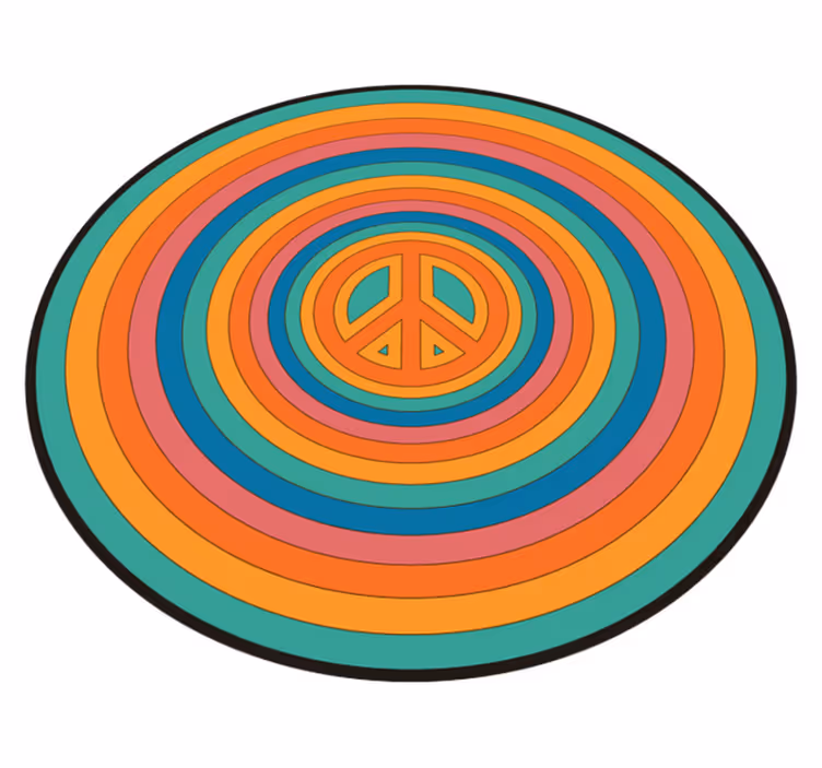 Colorful Peace Symbol teen vinyl carpet - TenStickers