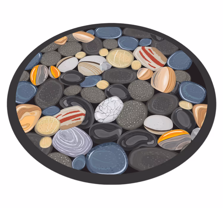 Pebble Mosaic circular vinyl carpet - TenStickers