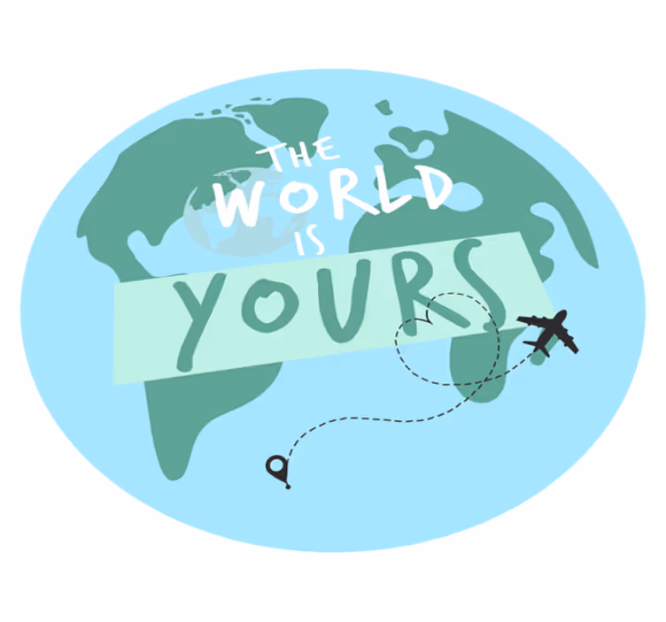 Global Journey Expedition world map vinyl carpet - TenStickers