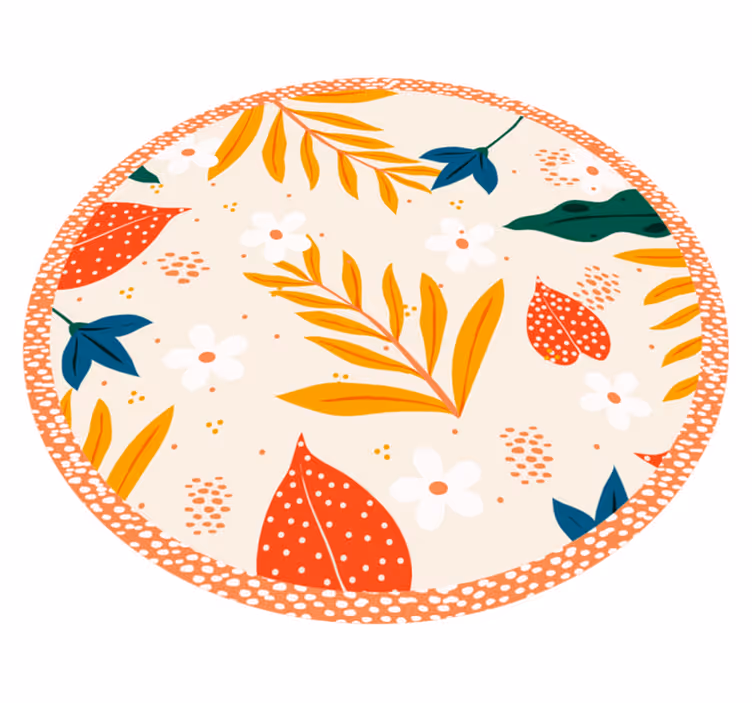 Autumnal Botanical Pattern floral vinyl carpet - TenStickers