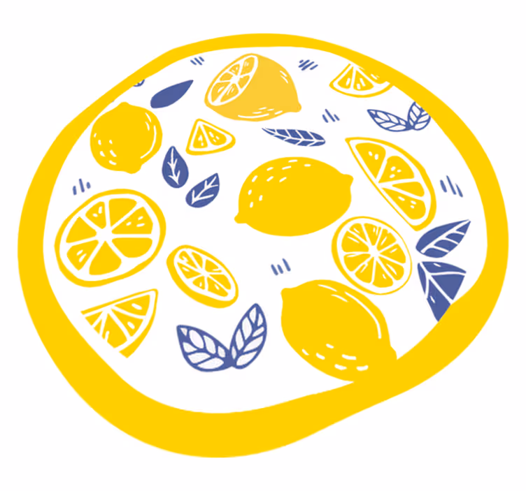 Citrus Pattern Circle floral vinyl carpet - TenStickers