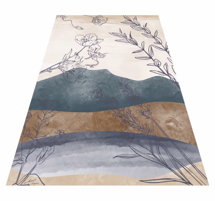 Botanical Silhouette floral vinyl carpet - TenStickers