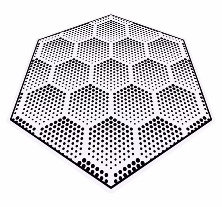 Hexagonal Dots Pattern geometric vinyl carpet - TenStickers