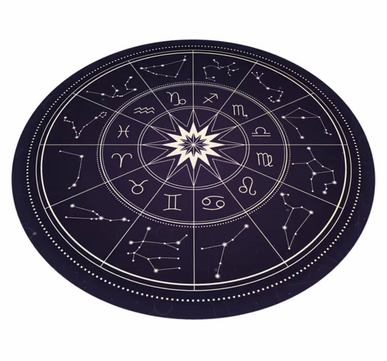 Astrological Compass circular vinyl carpet - TenStickers