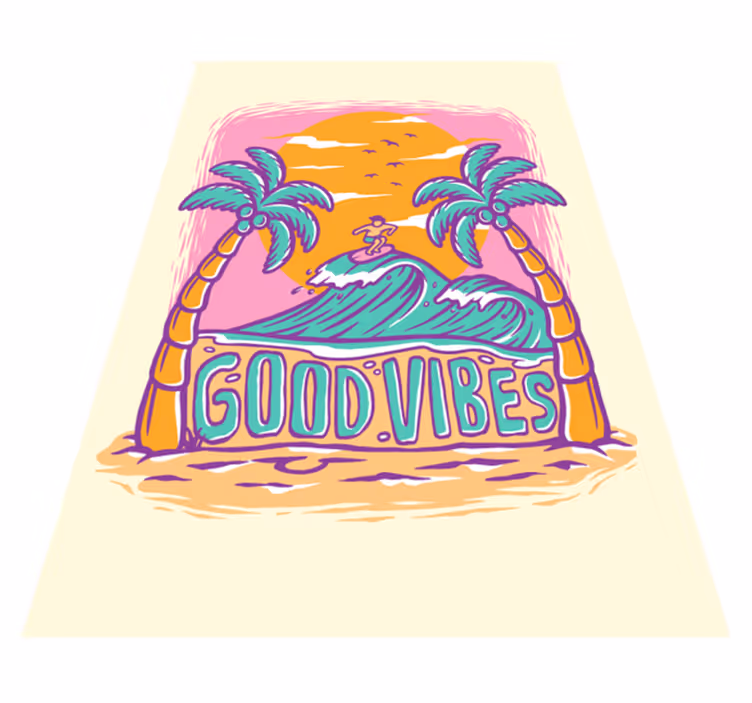 Good Vibes Surf teen vinyl carpet - TenStickers