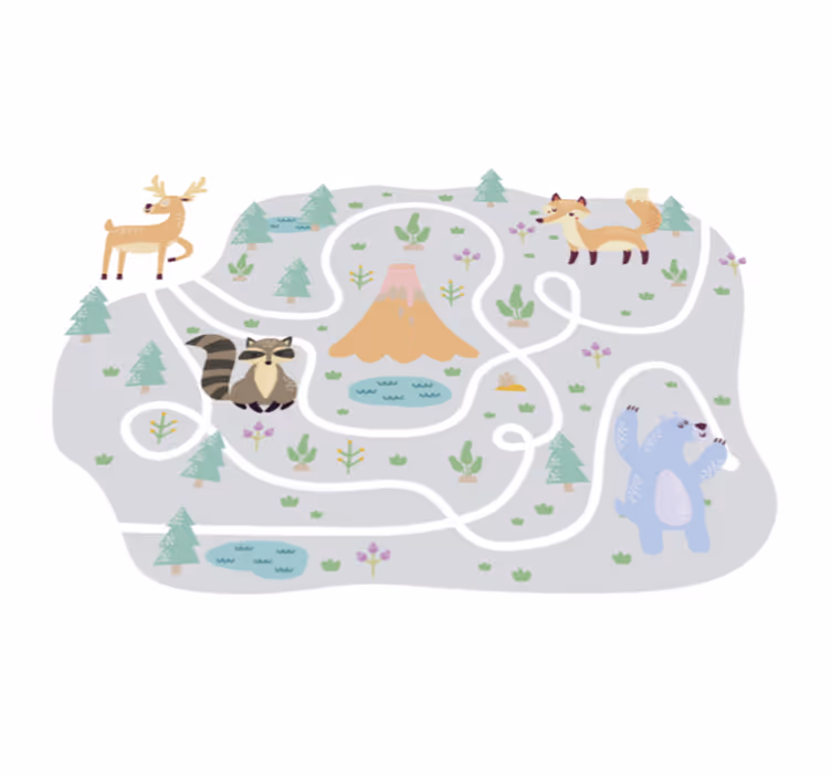 Playful Forest Path game vinyl carpet - TenStickers