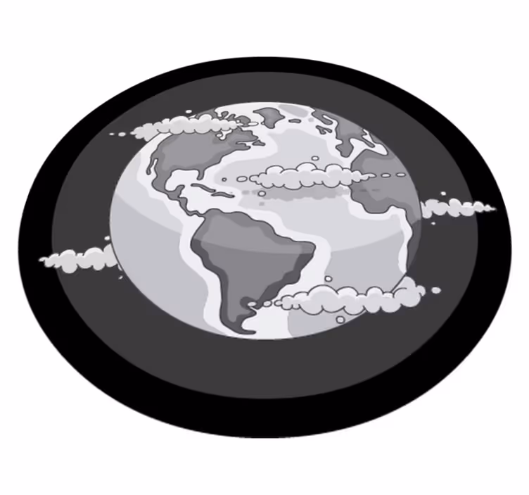Monochrome Globe world map vinyl carpet - TenStickers