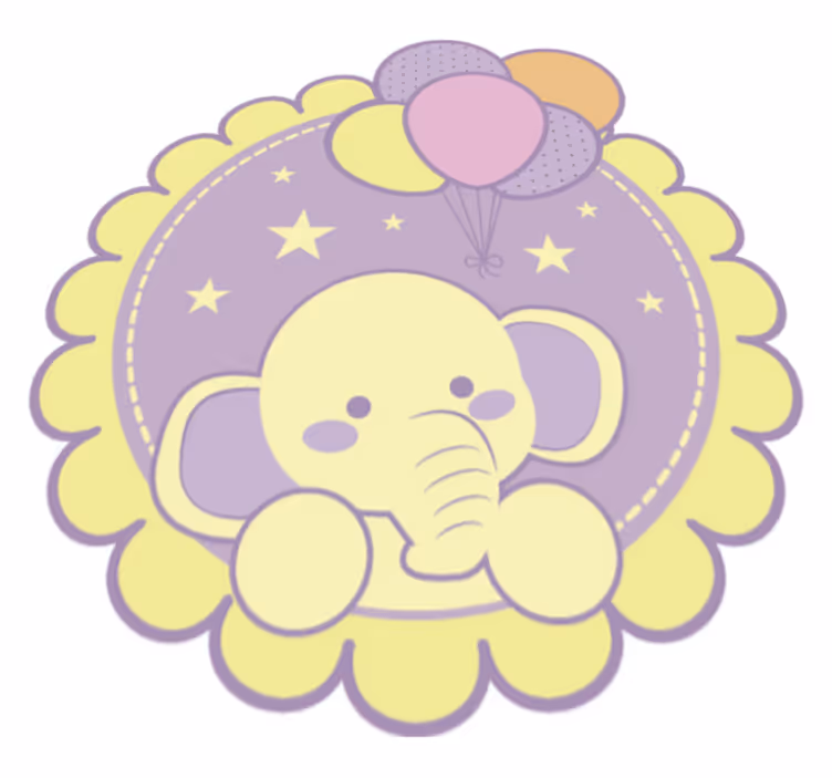 Elephant Balloons kids vinyl carpet - TenStickers