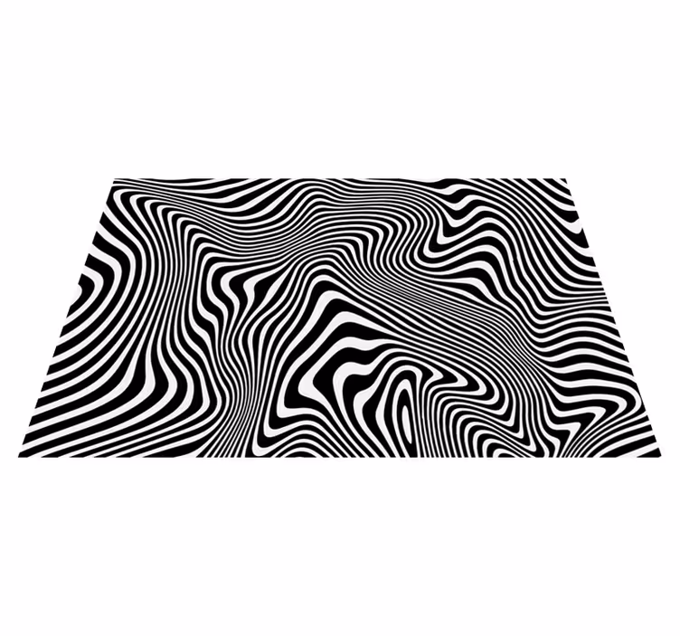 Wavy Optical Illusion striped vinyl carpet - TenStickers