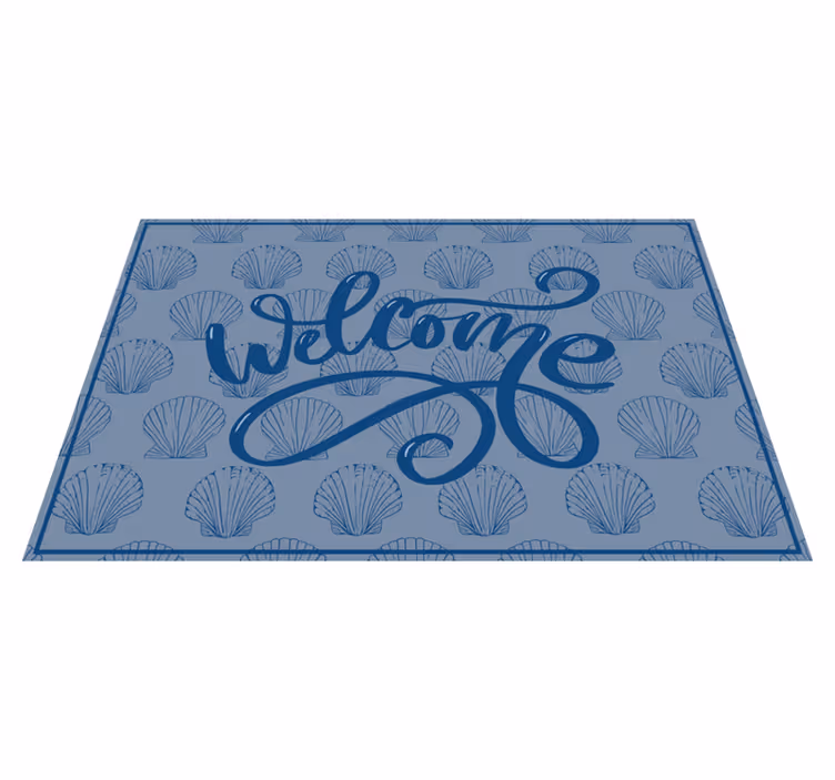 Seashell Welcome Script custom vinyl carpet - TenStickers