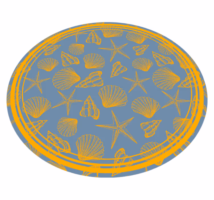 Marine Motif Circle animal vinyl carpet - TenStickers