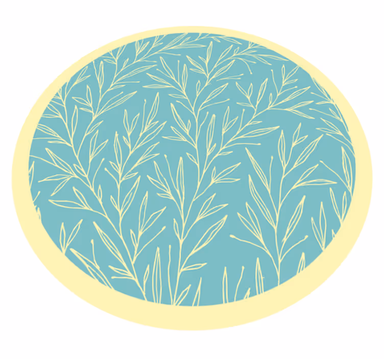 Botanical Round Motif floral vinyl carpet - TenStickers