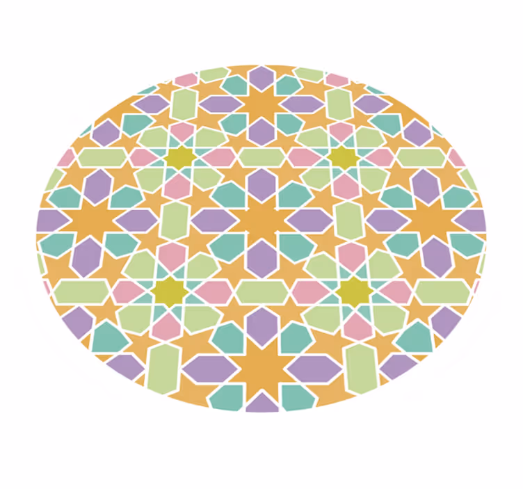 Star Mosaic Circle geometric vinyl carpet - TenStickers