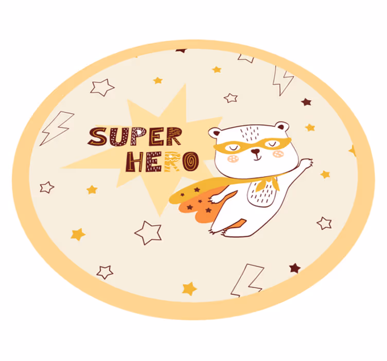 Superhero Bear kids vinyl carpet - TenStickers