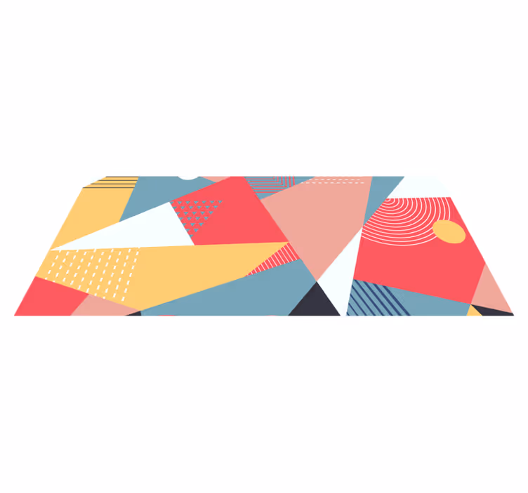 Geometric vinyl carpet in colorful design - TenStickers