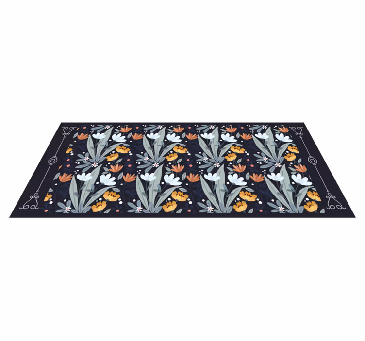 Floral vinyl carpet with blooming bouquet design - TenStickers