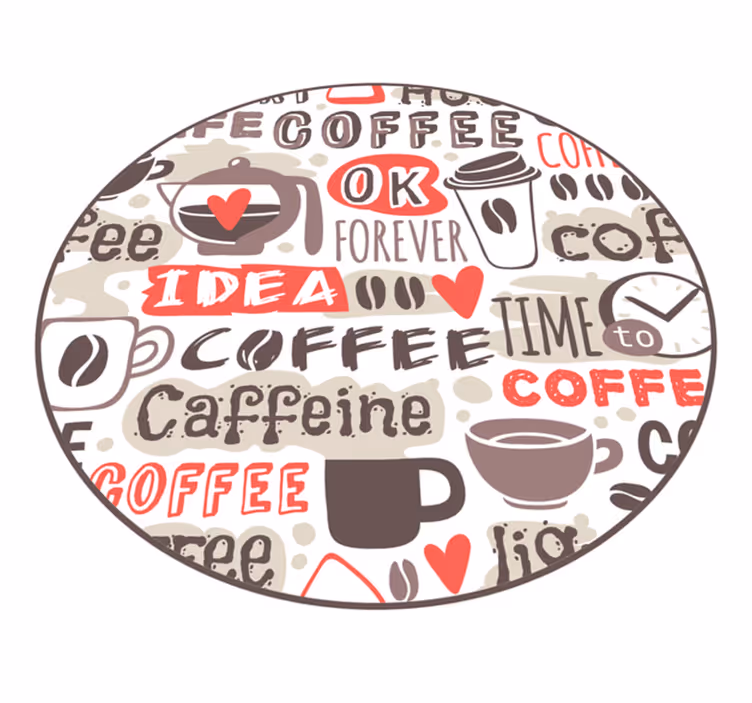 Coffee Lover's Circle kitchen vinyl carpet - TenStickers