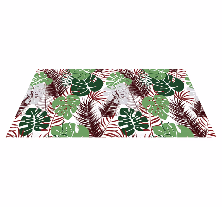 Tropical Foliage Overlay floral vinyl carpet - TenStickers