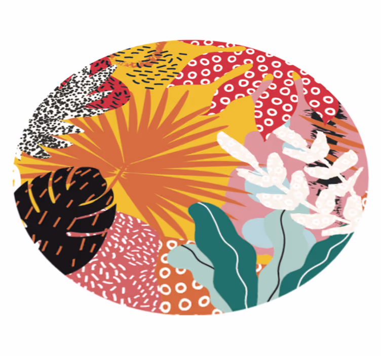 Tropical Botanical Harmony floral vinyl carpet - TenStickers