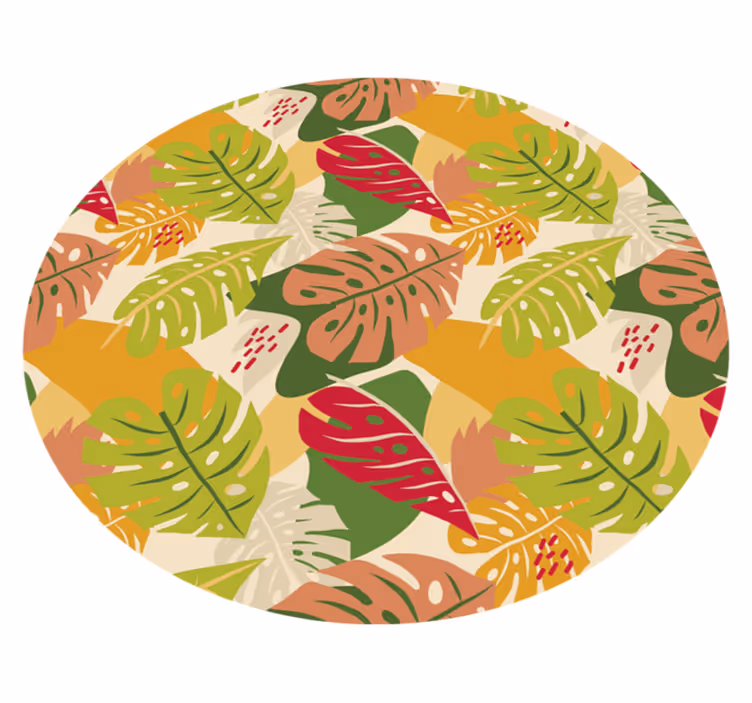 Tropical foliage pattern floral vinyl carpet - TenStickers