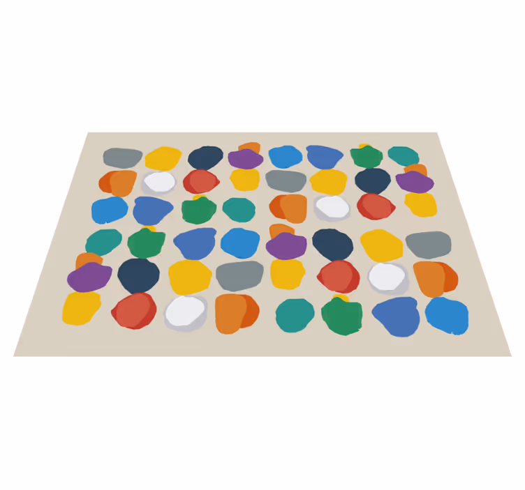 Colorful Pebble Shapes geometric vinyl carpet - TenStickers