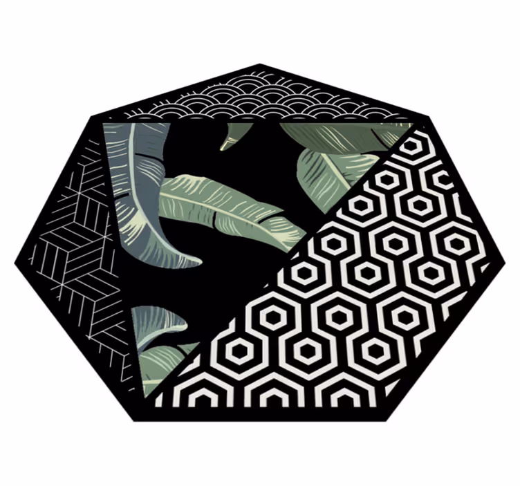 Botanical hexagon floral vinyl carpet - TenStickers