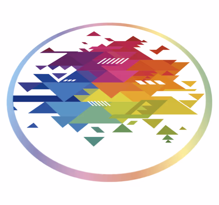 Colorful Geometric Shapes geometric vinyl carpet - TenStickers