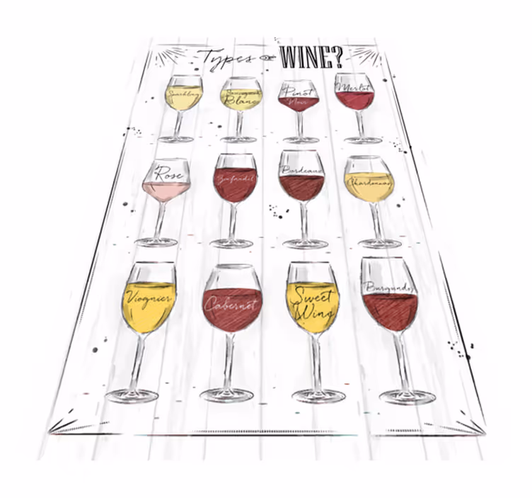 Wine Glass Guide custom vinyl carpet - TenStickers