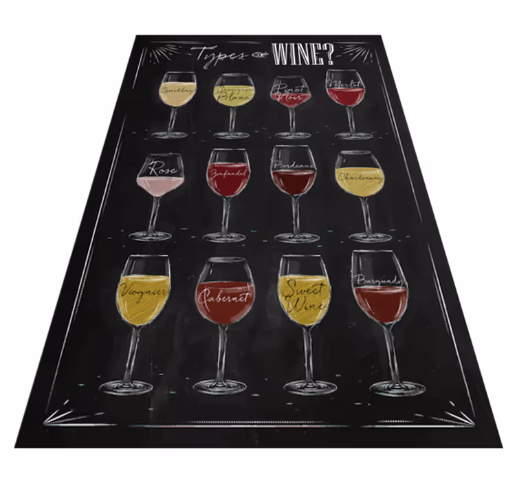 Types Wine Guide kitchen vinyl carpet - TenStickers