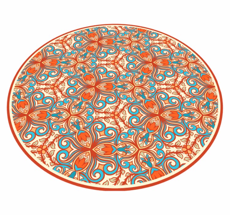Ornate Circular Pattern mandala vinyl carpet - TenStickers