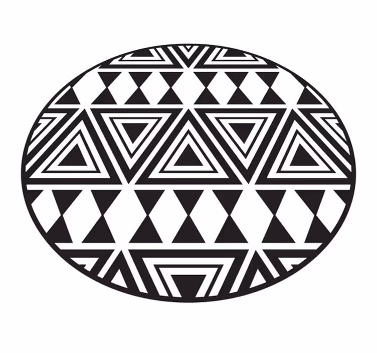 Circular Tribal Patterns geometric vinyl carpet - TenStickers