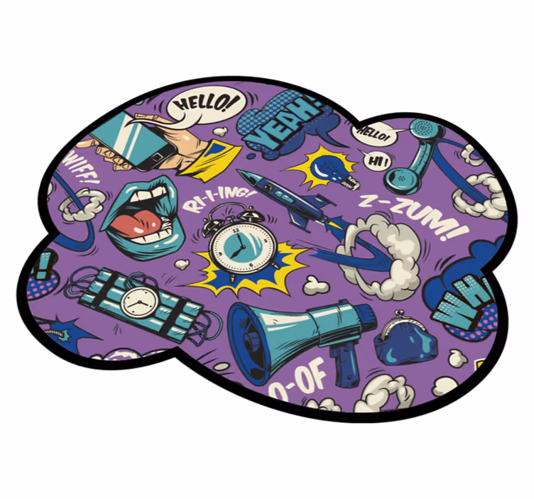 Comic Sound Effects game vinyl carpet - TenStickers