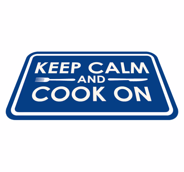 Keep Calm Cook custom vinyl carpet - TenStickers