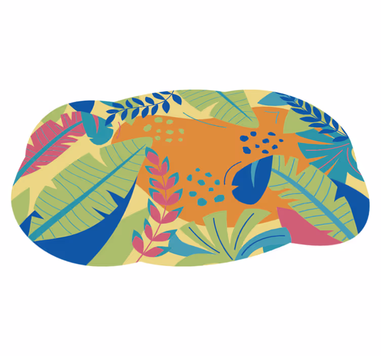 Tropical Foliage Motif nature vinyl carpet - TenStickers