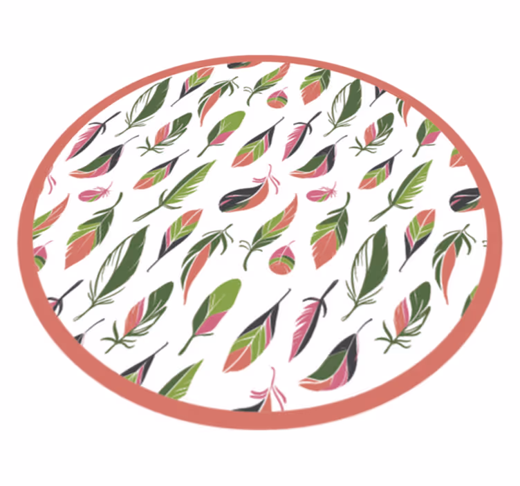 Botanical Patterned Circle floral vinyl carpet - TenStickers