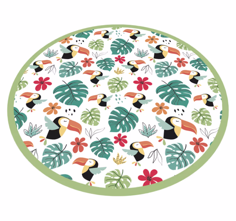 Tropical Toucan Motif animal vinyl carpet - TenStickers