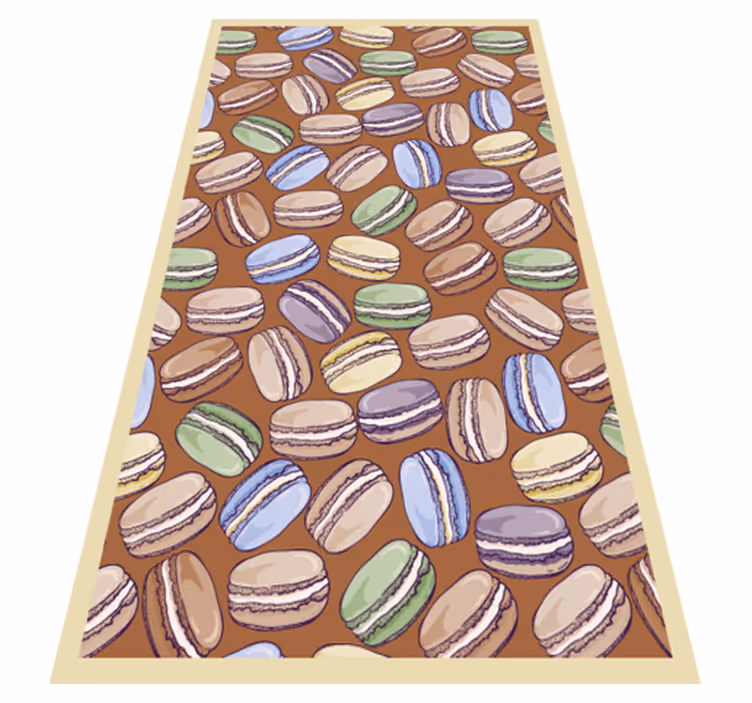 Colorful Macarons Pattern kitchen vinyl carpet - TenStickers
