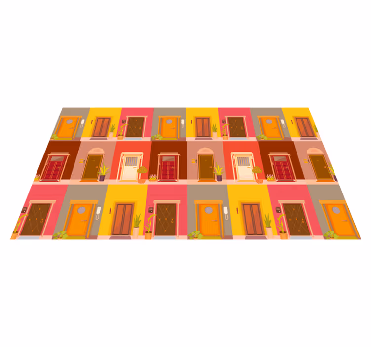 Colorful Doorway Pattern minimalist vinyl carpet - TenStickers