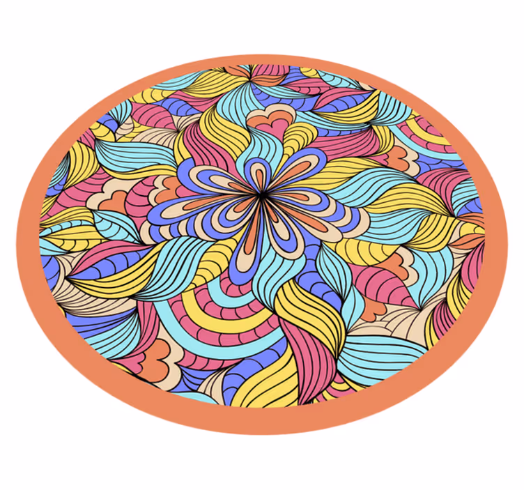 Botanical Vortex floral vinyl carpet - TenStickers