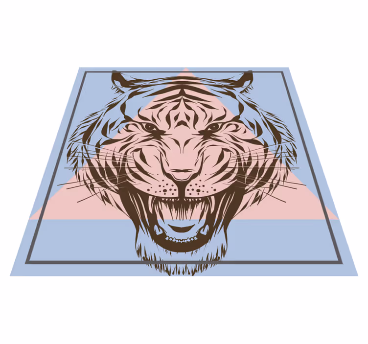 Stylized Tiger Portrait animal vinyl carpet - TenStickers
