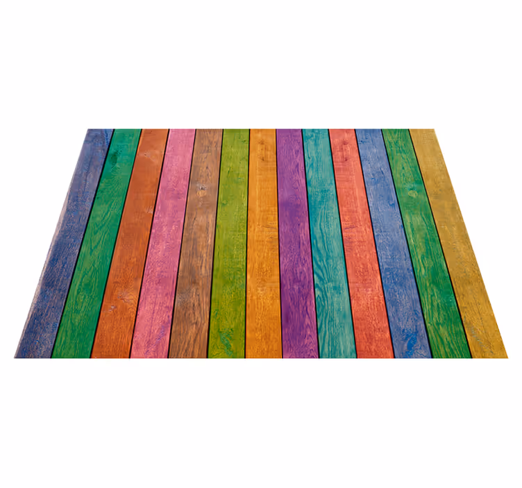Colorful Plank Pattern wood effect vinyl carpet - TenStickers