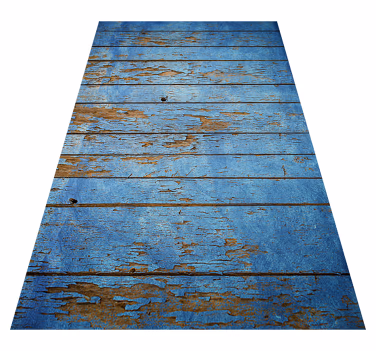 Distressed Blue Planks wood effect vinyl carpet - TenStickers