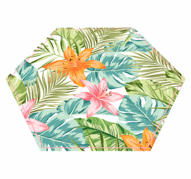 Tropical Flora floral vinyl carpet - TenStickers