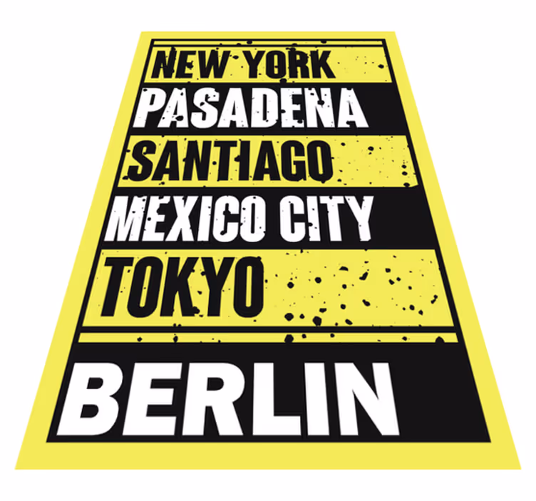 Cities Text Overlay custom vinyl carpet - TenStickers