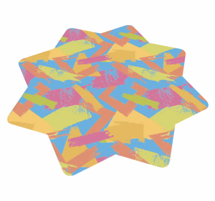 Colorful Abstract Shapes geometric vinyl carpet - TenStickers